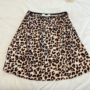 AMERICAN THREAD CHEETAH PRINT SILK SATIN SKIRT